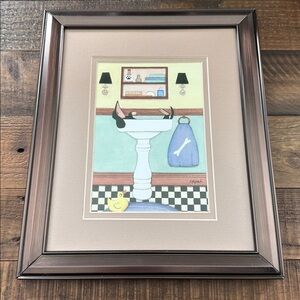 Framed Art Print with Brown Frame